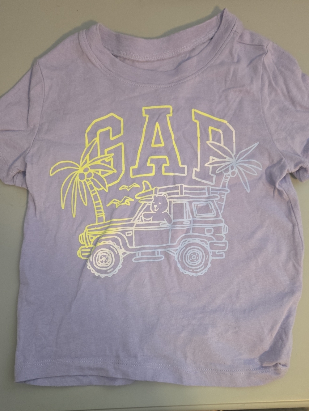 GAP Lilac Short-Sleeve Tee with Surf SUV Graphic 3T